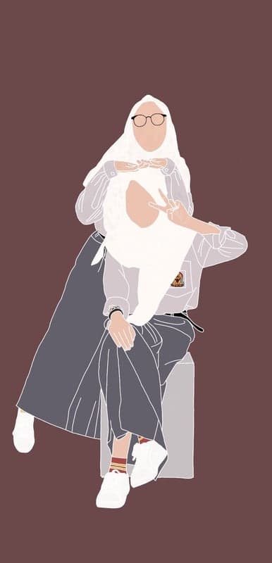 Two young women in hijabs posing with peace signs