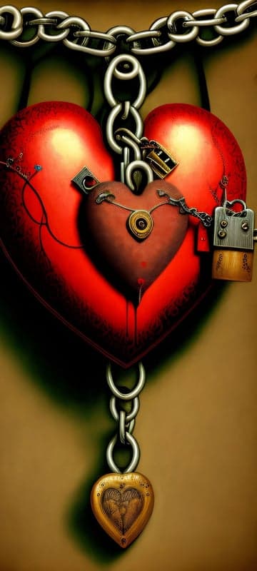 Chained Hearts Lock and Key Symbolism