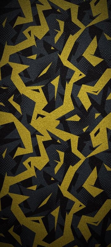 Gold and Black Geometric Abstract Camouflage Pattern