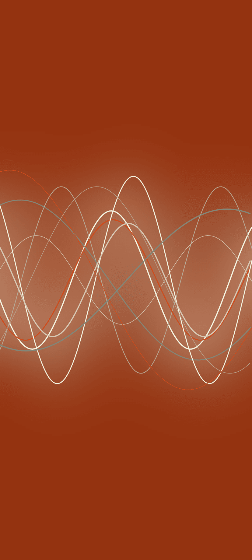 White and orange wavy lines intertwine over a textured amber gradient background with soft lighting effects.