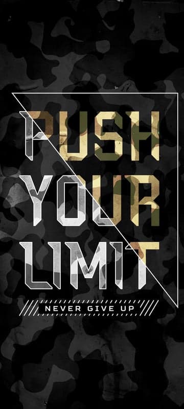 Motivational "Push Your Limit" camouflage art