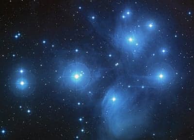 Glowing Blue Pleiades Nebula Background for Smartphone