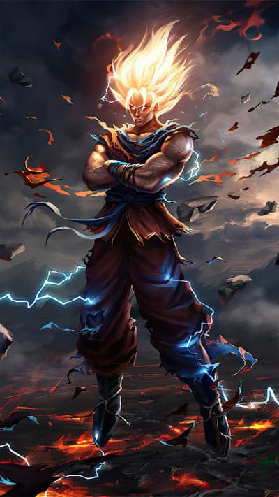 Super Saiyan Goku - Legendary Power Unleashed in Destruction