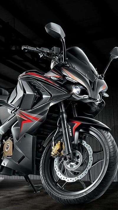Sleek Black Sportbike with Red Accents - Dynamic Design