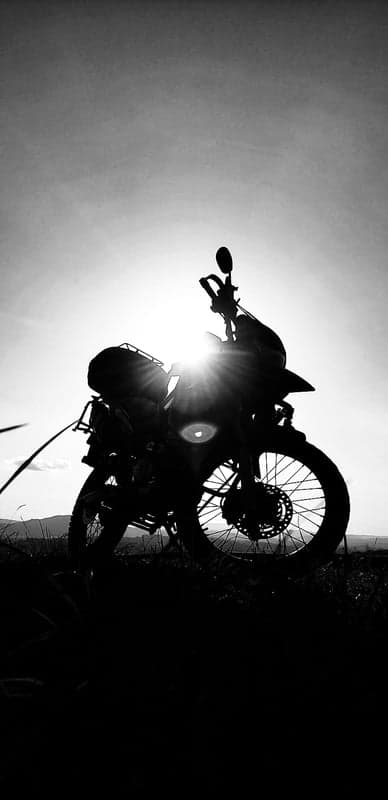 Monochromatic Dual Sport Motorcycle Phone Wallpaper