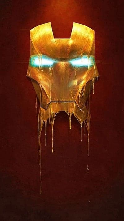 Iron Man Liquid Gold Helmet Background for Smartphones
