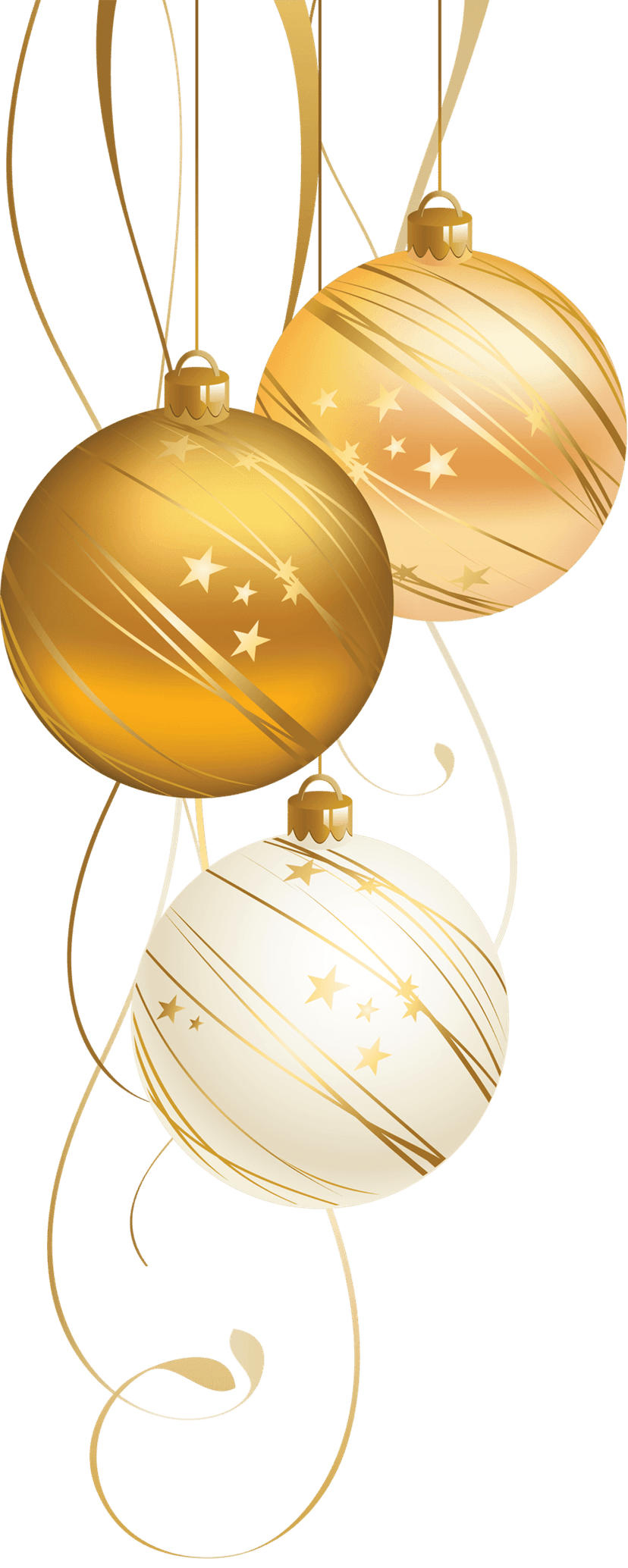 Christmas bauble ornaments inside a golden frame with bokeh lights and metallic textures on white background.