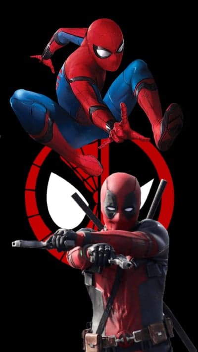 Spider-Man and Deadpool Vertical Marvel Phone Wallpaper