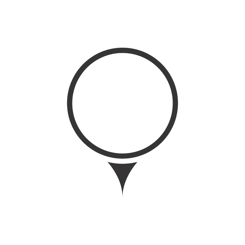 Green location pin with a thick white outline sits centered as a flat vector icon for digital map designs.