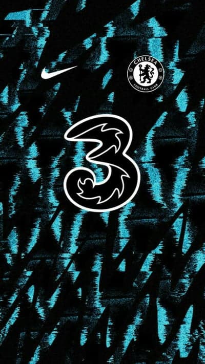 Chelsea FC Black and Teal Jersey with Number 3