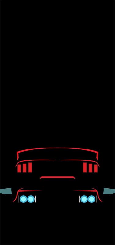 Red Mustang Tail Light Silhouette Sleek Phone Wallpaper
