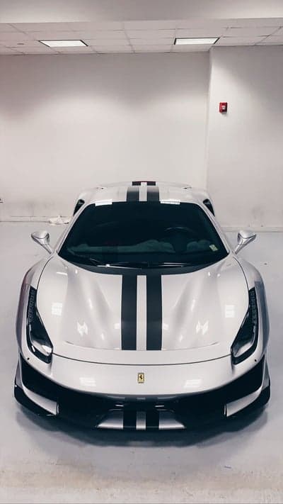 Silver Ferrari Racing Stripe Mobile Screen Background