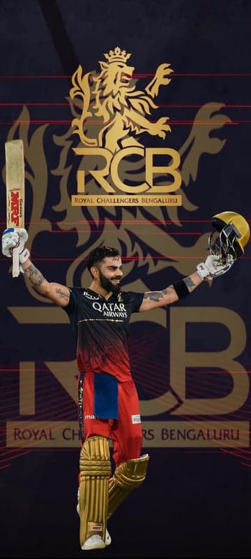 Virat Kohli Celebrates with RCB Jersey and Bat
