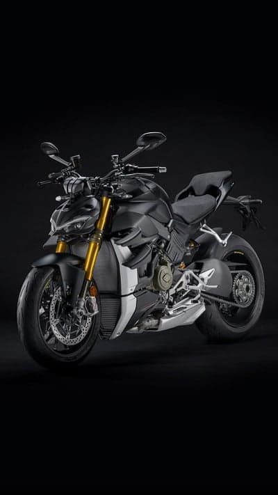 Matte Black Ducati Streetfighter V4 Motorcycle
