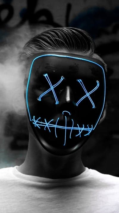 Neon Visage - Enigmatic Glow in the Haze