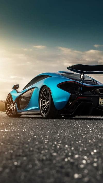 Blue McLaren P1 Hypercar Mobile Wallpaper Backdrop
