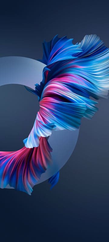 Abstract Blue and Pink Swirl with Geometric Overlay