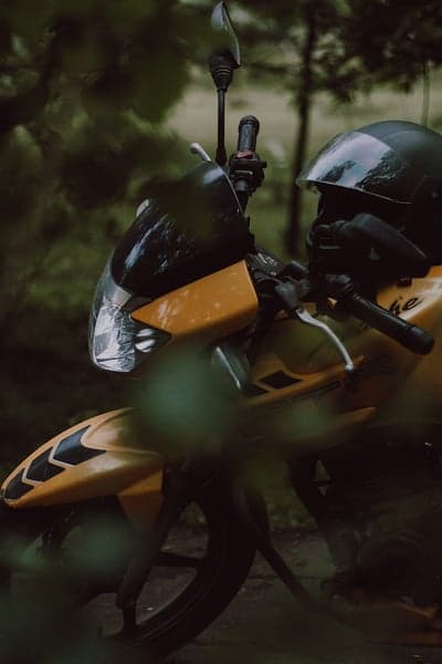 Yellow Sportbike in Moody Forest Woods Mobile Wallpaper