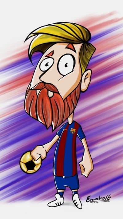 Lionel Messi Blond Barcelona Soccer Ball Phone Wallpaper