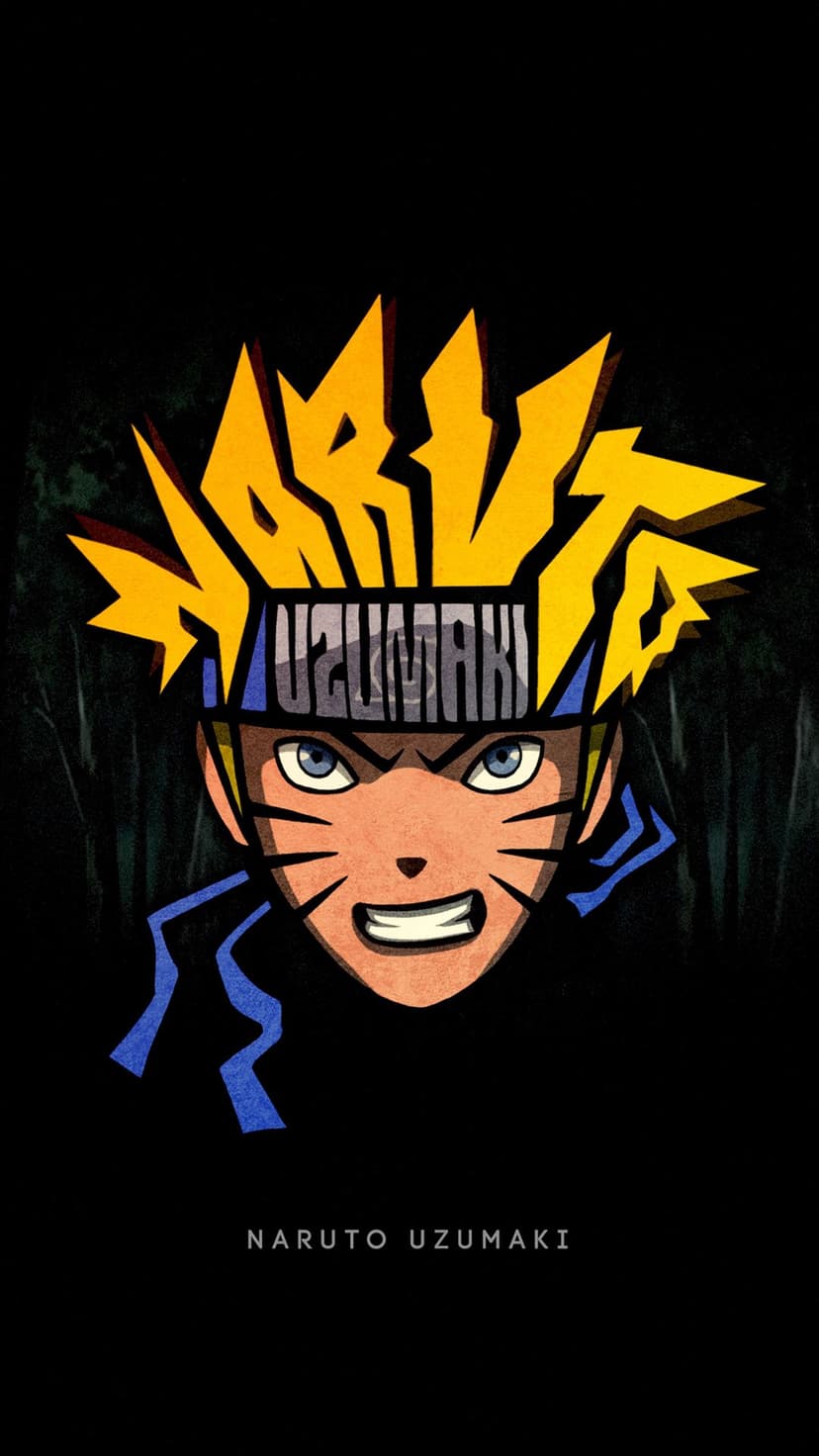Naruto Uzumaki with spiky yellow hair, blue forehead protector, and glowing blue chakra lines on a dark background.