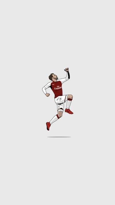 A minimalist digital illustration of a soccer player celebrating