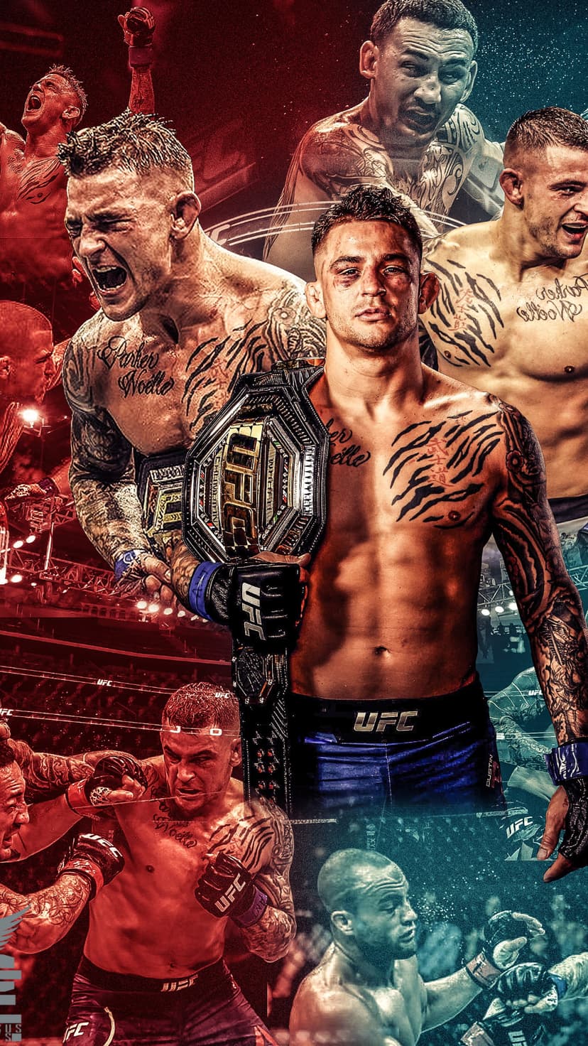 Khabib Nurmagomedov and Conor McGregor alongside UFC champions in a high-intensity combat sports fighter montage.
