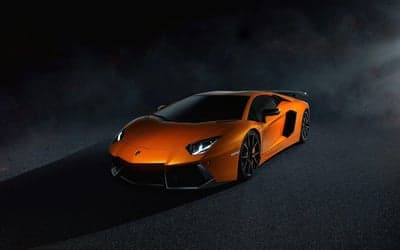 Orange Lamborghini Aventador Supercar Desktop Wallpaper