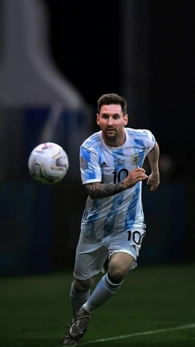 Lionel Messi Argentina Jersey Action Soccer Phone Wallpaper