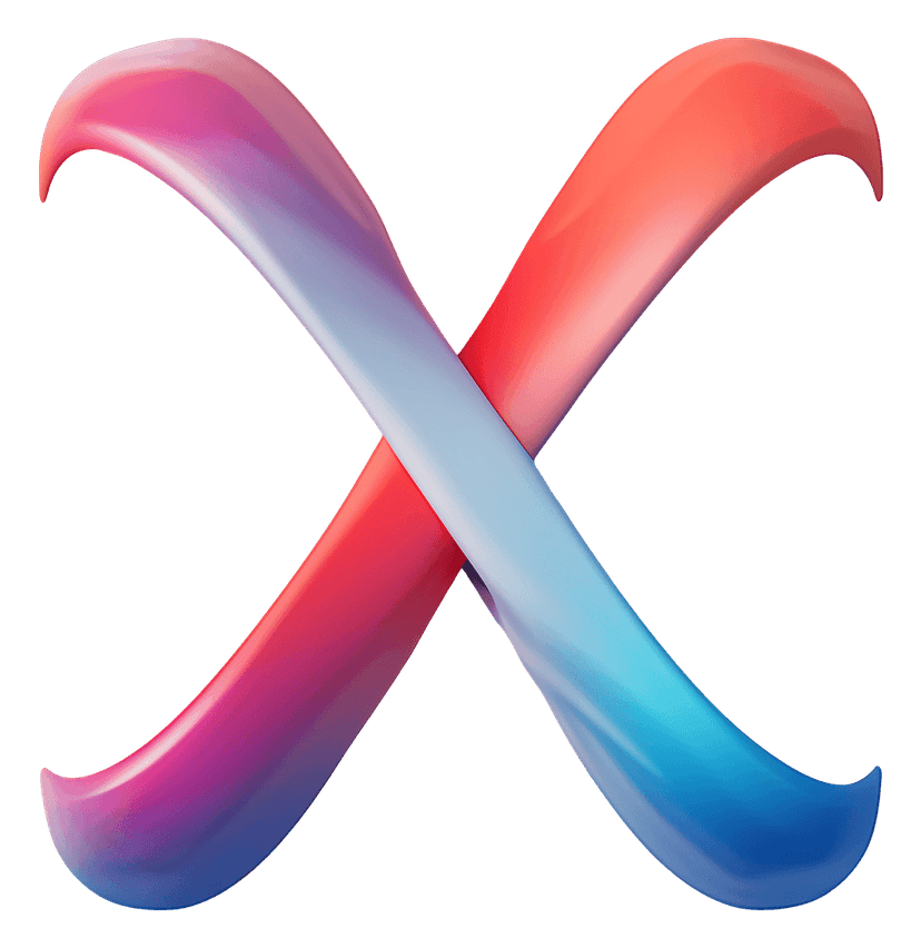 X PNG symbol featuring a minimalist black geometric cross shape with sharp edges on a transparent background.