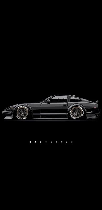 Nissan 300ZX Z31 Minimalist Silhouette Phone Wallpaper