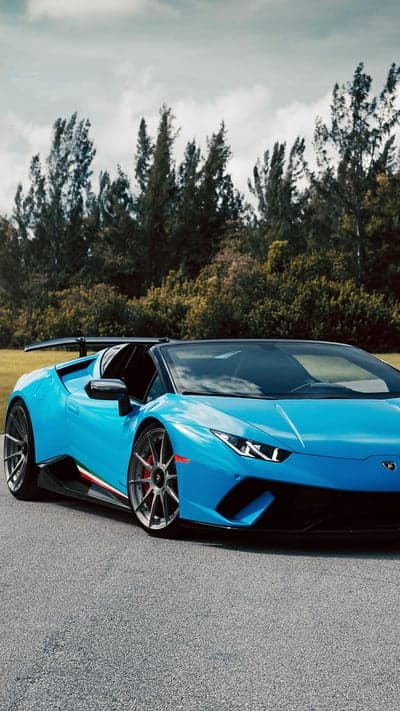 Cyan Lamborghini Huracan Spyder Mobile Phone Wallpaper