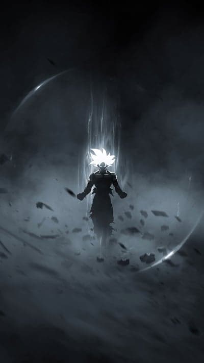 Goku Ultra Instinct Awakening - Dark Power Silhouette Wallpaper
