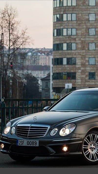 Midnight Mercedes E-Class Urban Luxury Mobile Background