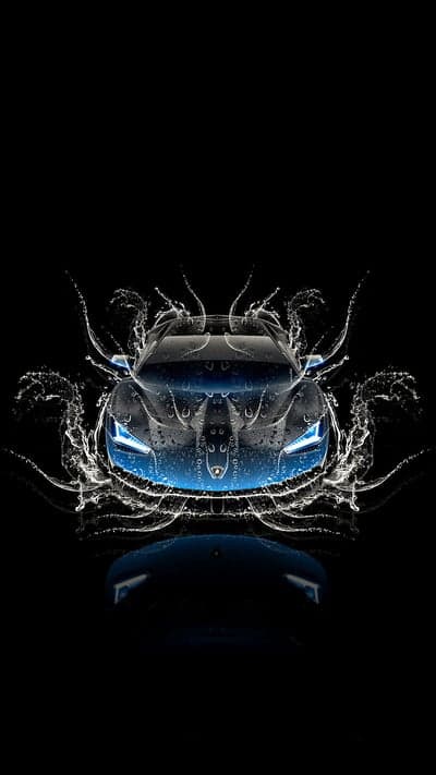 Cobalt Blue Exotic Car Water Splash Phone Background