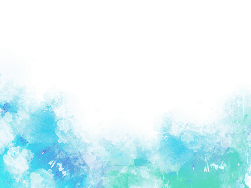 Watercolor texture with blue and green paint washes features organic fluid splatters and translucent pigment layers.