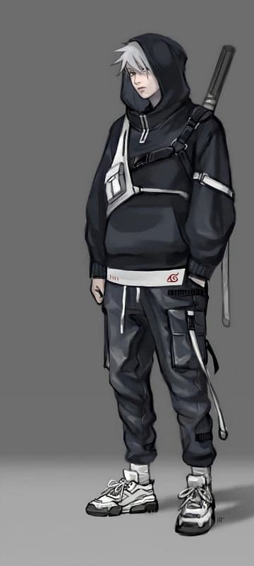 Anime Ninja Kakashi in Modern Streetwear