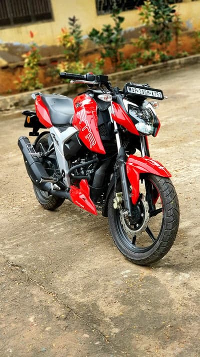 Red Apache RTR Sportbike Portrait Screen Wallpaper