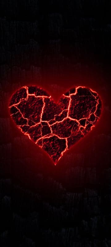 Fiery Cracked Heart Wallpaper