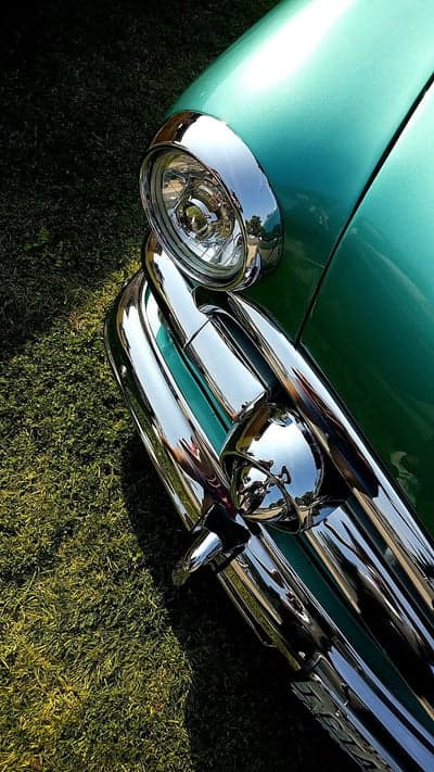 Retro Teal Classic Car Headlight Mobile Wallpaper