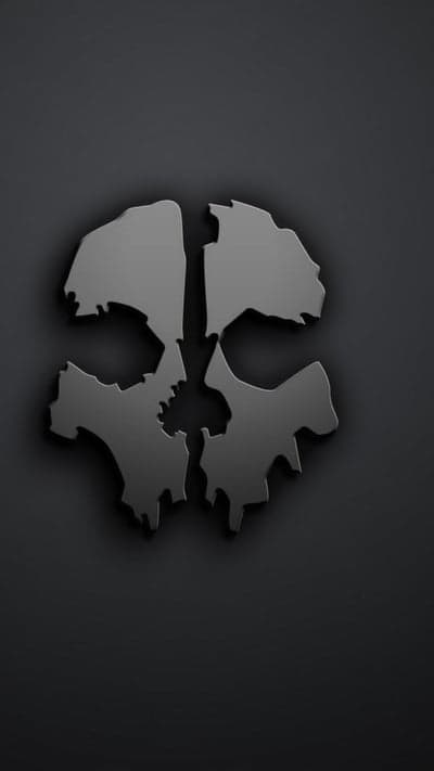 Gray Tactical Ghost Skull 3D Logo Phone Wallpaper