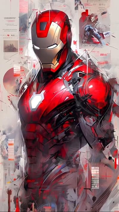 Stylized Iron Man Tech Armor Abstract Mobile Wallpaper