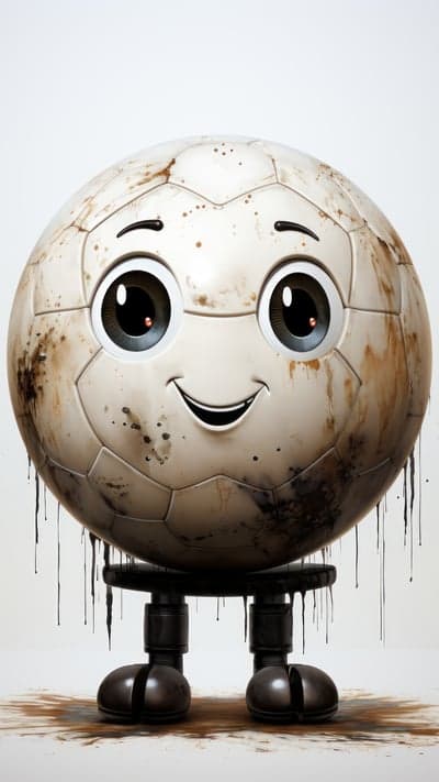 Grungy Soccer Ball Character Art for Mobile Backgrounds