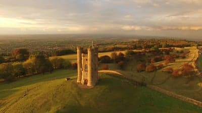 Broadway Tower bathed in golden sunset light, Worcestershire