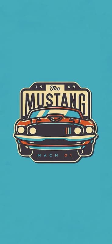 Vintage 1969 Mustang Mach 1 Car Art