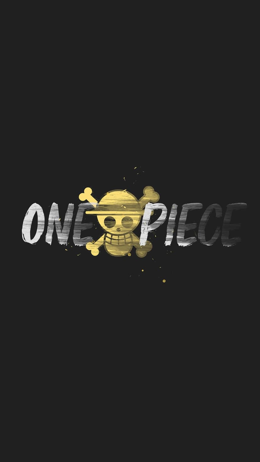 Yellow splattered skull and crossbones logo centered between white and grey brushstroke text on black background.
