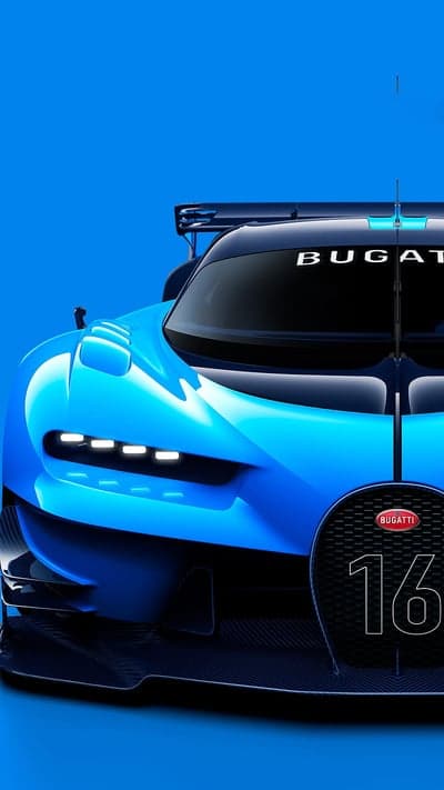 Blue Bugatti Chiron Super Sport 300+ on Blue Background