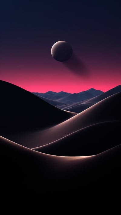 Cosmic Purple Desert Landscape Tablet Background Screen