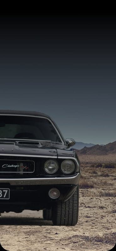 Classic Dodge Challenger in Desert Landscape