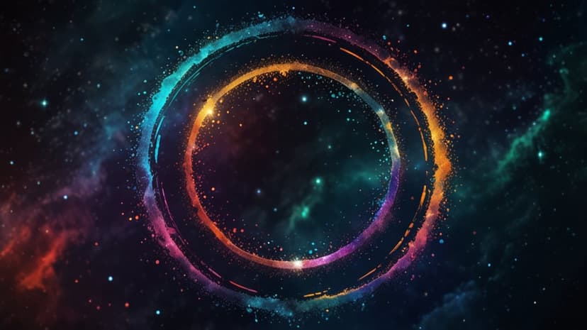 Circular nebula radiating orange, purple, and blue light across a dense field of sparkling stars in deep space.