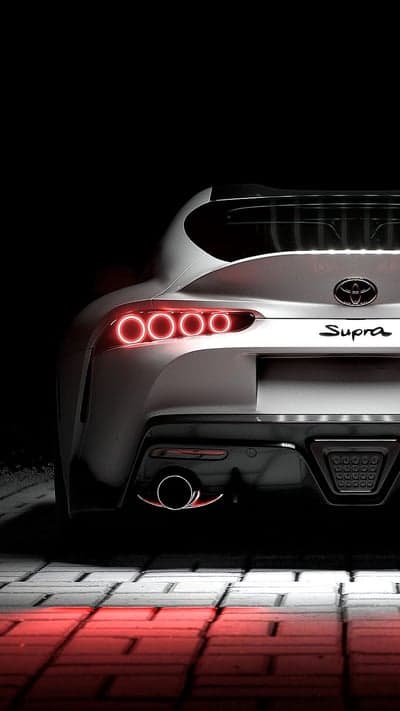 Toyota Supra Rear Red LED Taillight Glow Mobile Wallpaper